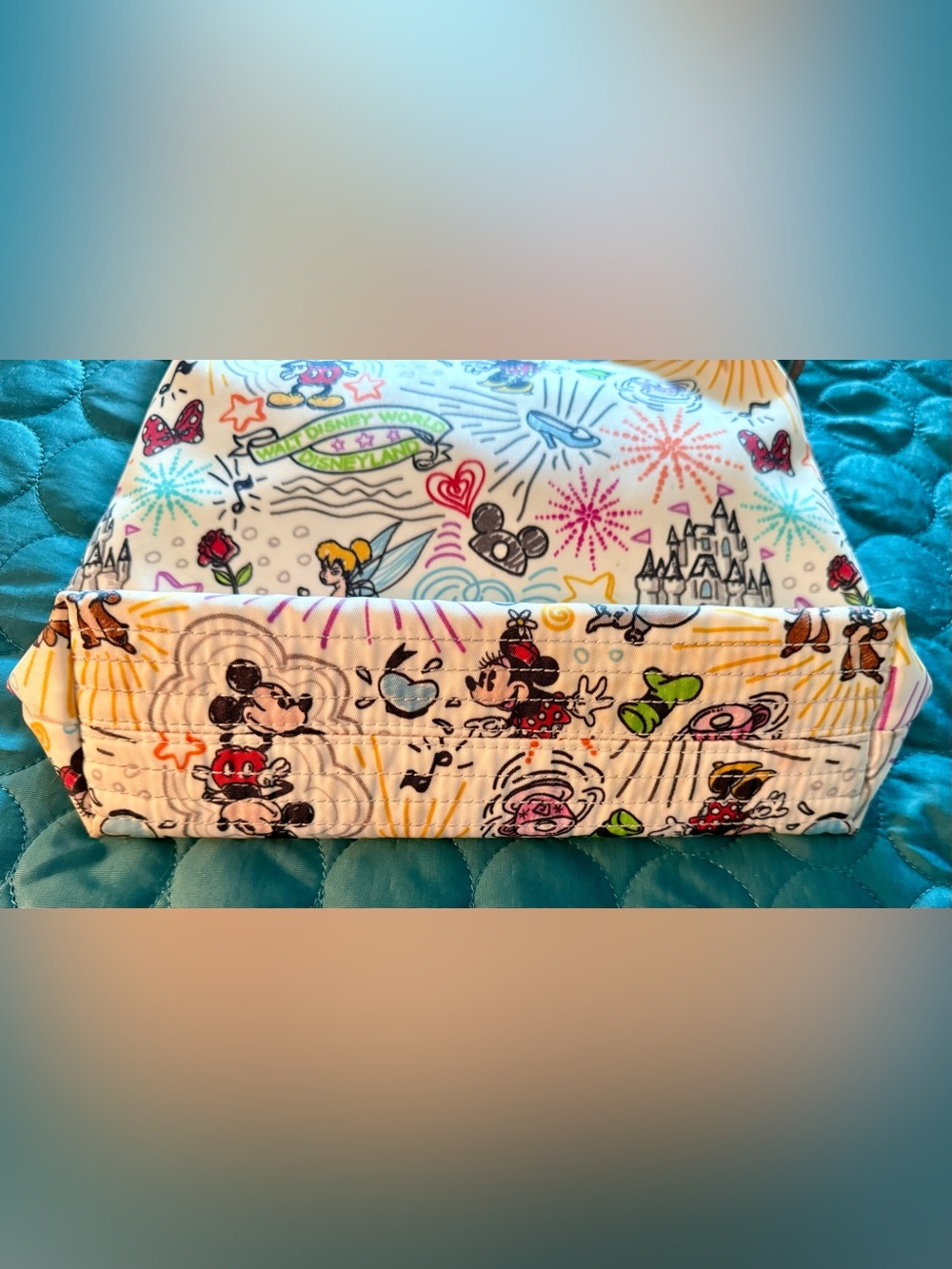 Dooney & Bourke Disney Multicolor Animation Print Crossbody on White - Picture 4 of 11